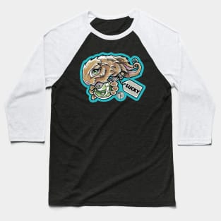 Lucky Rabbit - Aqua Outlined Version Baseball T-Shirt